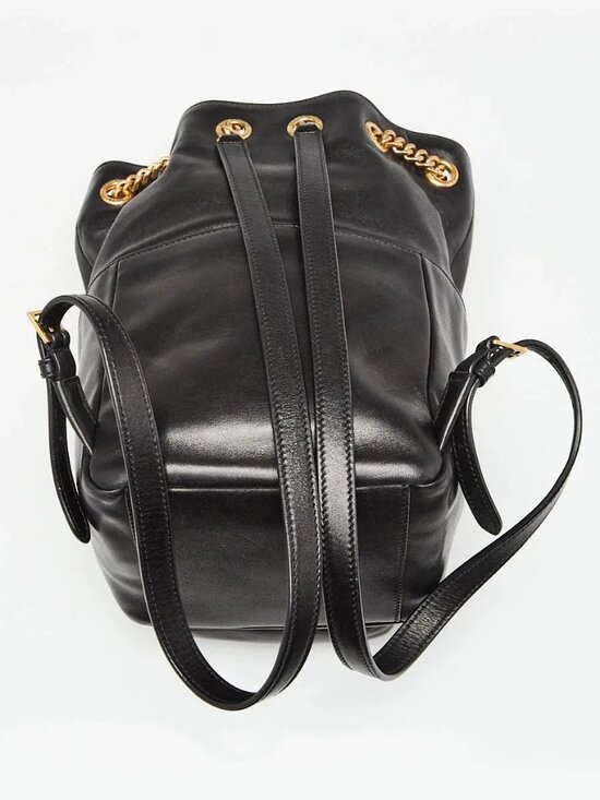 Yves Saint Laurent Black Quilted Lambskin Leather Jamie Backpack Bag